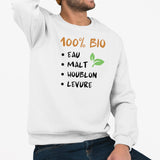 Sweat Adulte 100% bio eau malt houblon levure Blanc