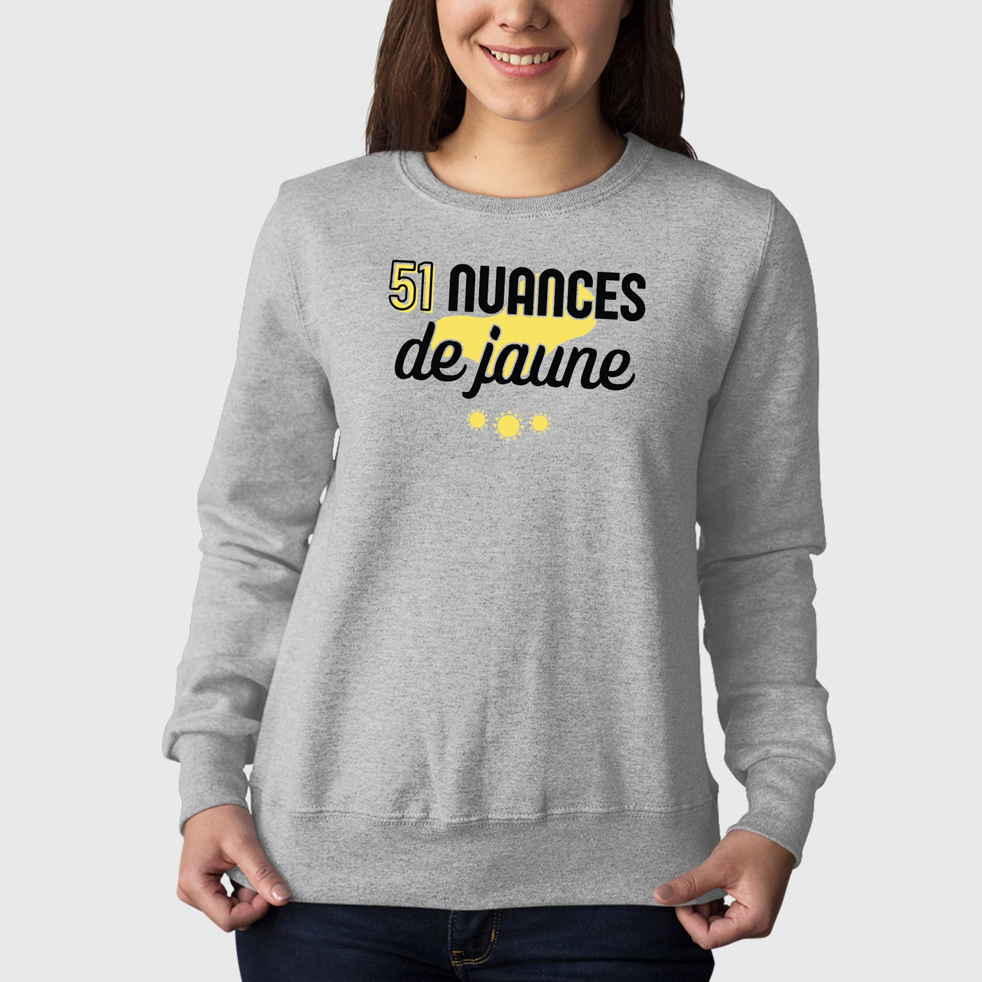 Sweat Adulte 51 nuances de jaune Gris