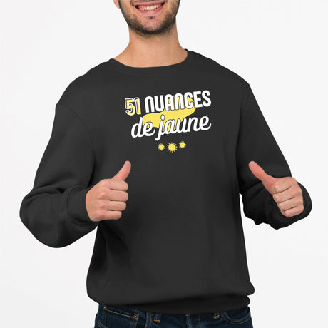 Sweat Adulte 51 nuances de jaune Noir