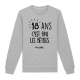 Sweat Adulte Anniversaire 18 ans 