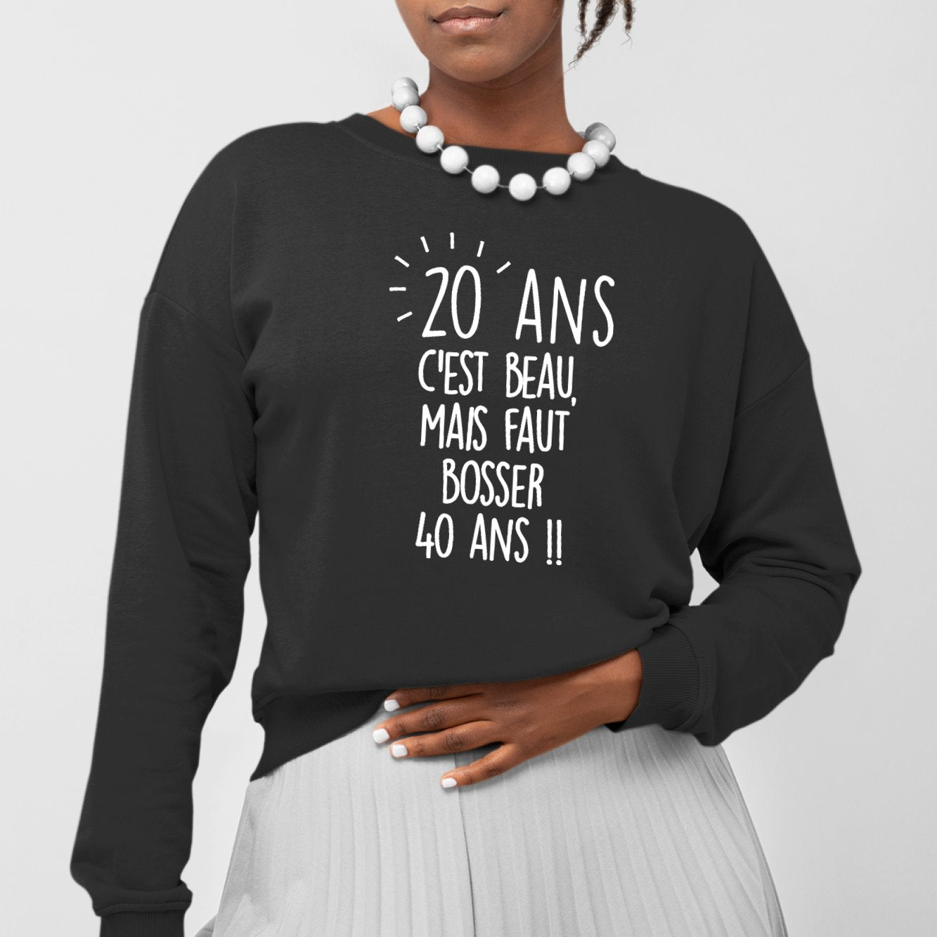 Sweat Adulte Anniversaire 20 ans Noir