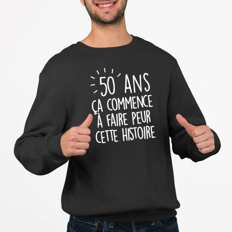 Sweat Adulte Anniversaire 50 ans Noir