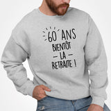 Sweat Adulte Anniversaire 60 ans Gris