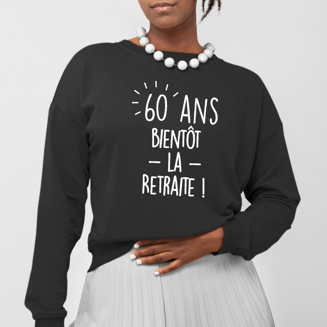 Sweat Adulte Anniversaire 60 ans Noir