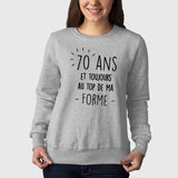 Sweat Adulte Anniversaire 70 ans Gris