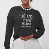 Sweat Adulte Anniversaire 80 ans Noir