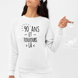 Sweat Adulte Anniversaire 90 ans Blanc