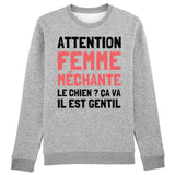 Sweat Adulte Attention femme méchante 