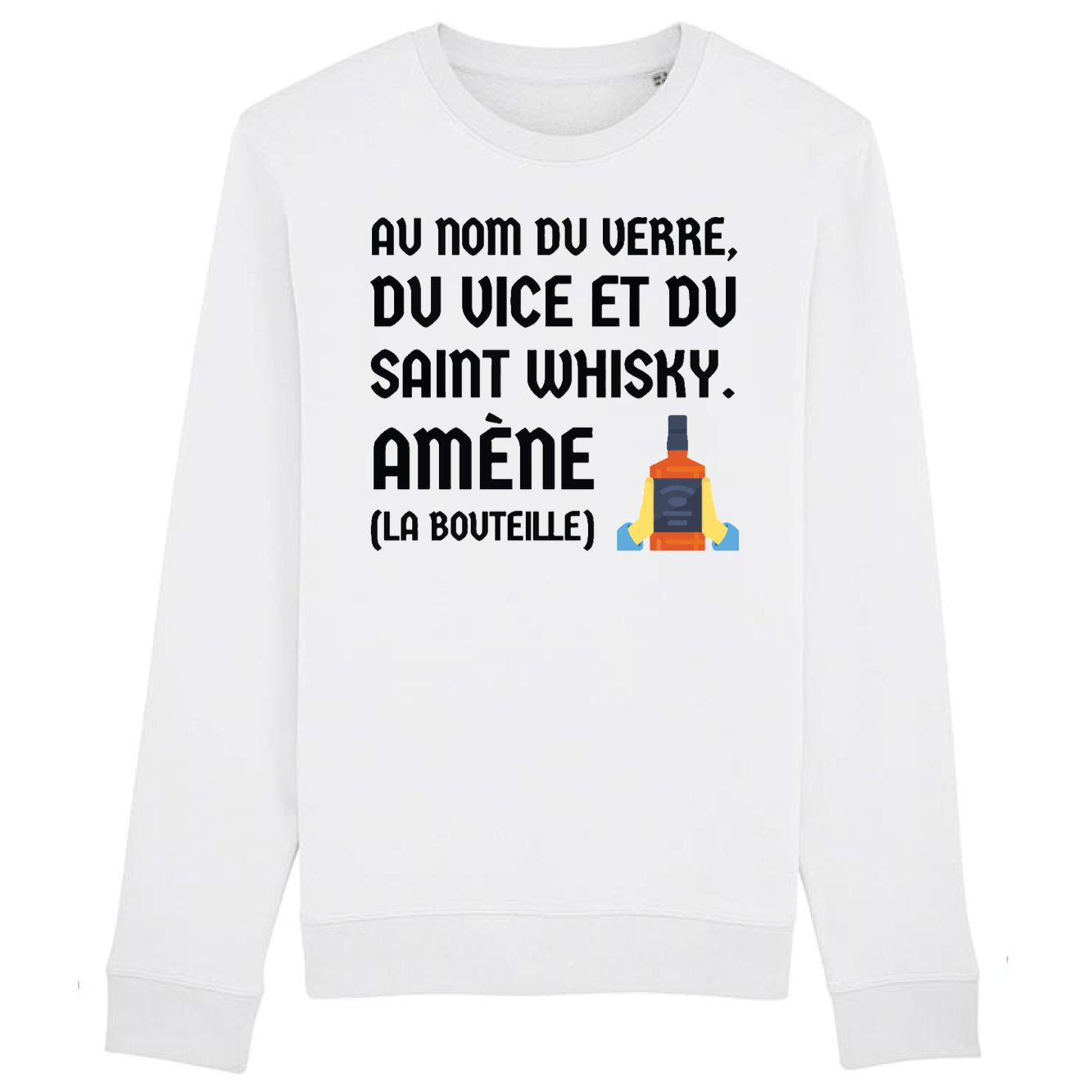 Sweat Adulte Au nom du verre du vice et du saint whisky 