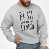 Sweat Adulte Beau comme un camion Gris