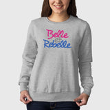 Sweat Adulte Belle et rebelle Gris