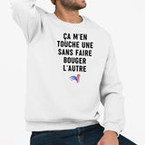 Sweat Adulte Ça m'en touche une sans faire bouger l'autre Blanc