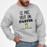 Sweat Adulte Ce mec veut un pastis Gris