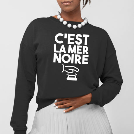 Sweat Adulte C'est la mer noire Noir