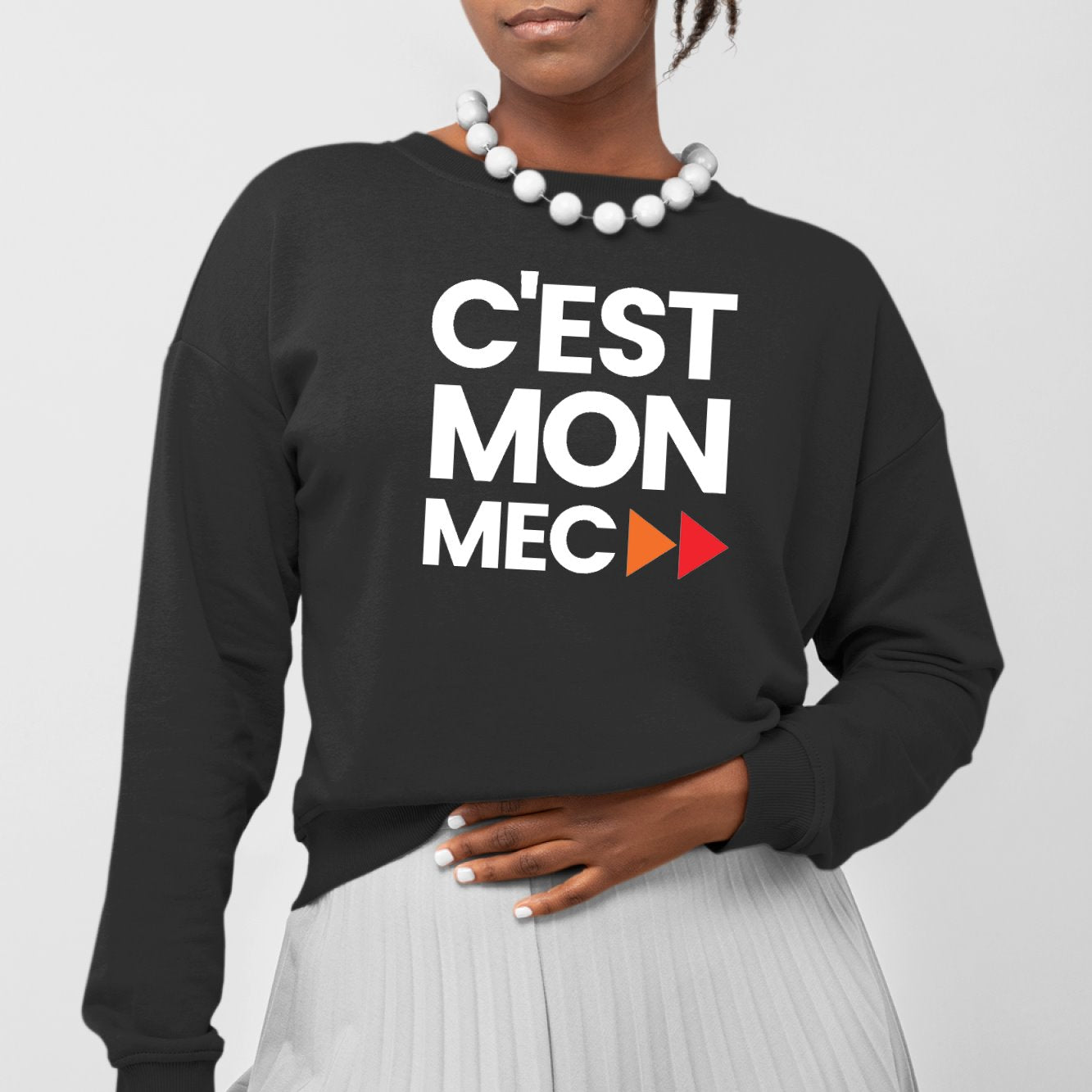 Sweat Adulte C'est mon mec Noir