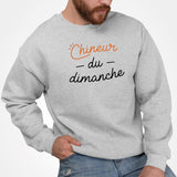 Sweat Adulte Chineur du dimanche Gris