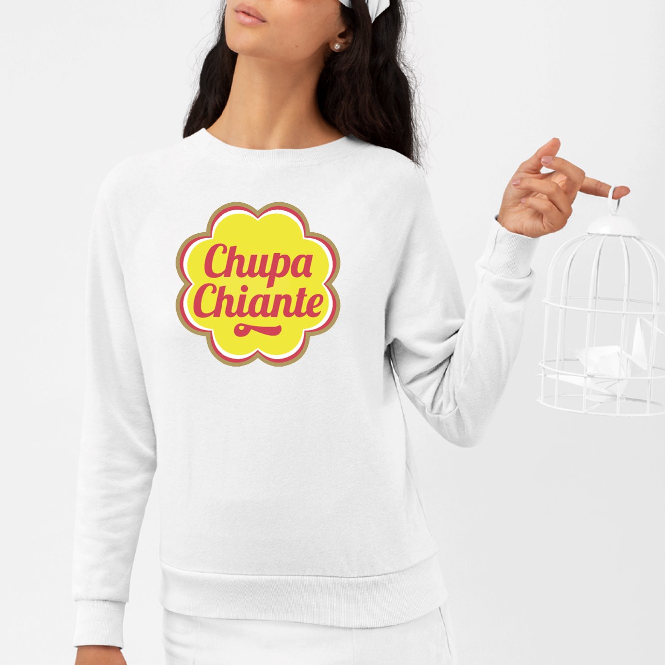 Sweat Adulte Chupa chiante Blanc