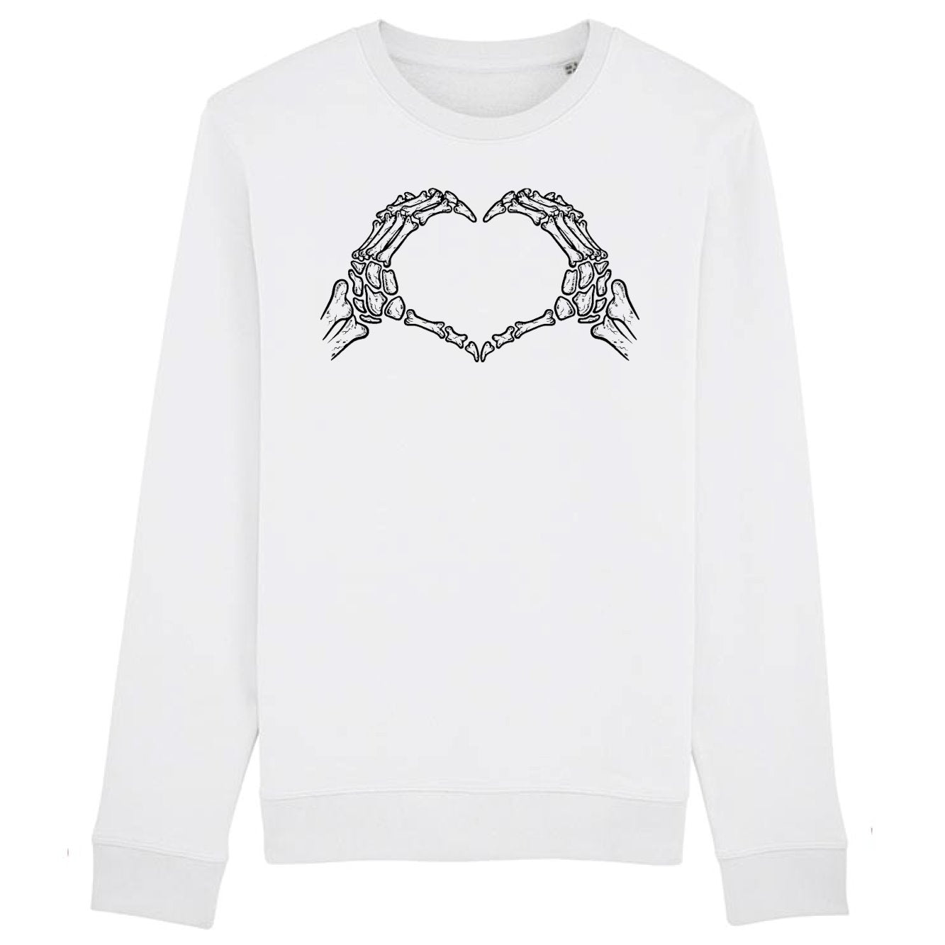 Sweat Adulte Coeur mains squelette 