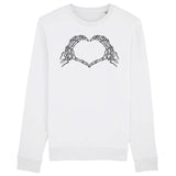 Sweat Adulte Coeur mains squelette 