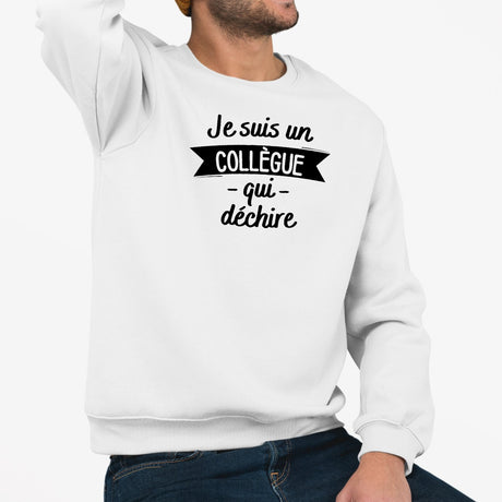 Sweat Adulte Collègue qui déchire Blanc