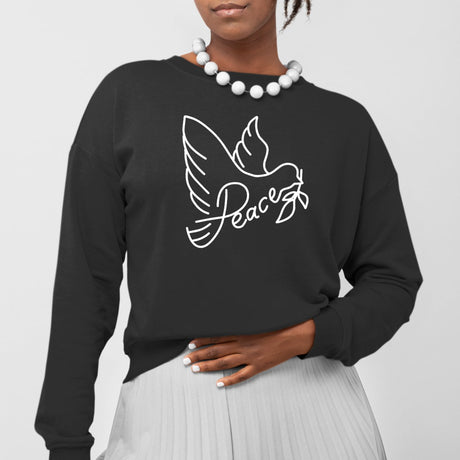 Sweat Adulte Colombe de la paix Noir