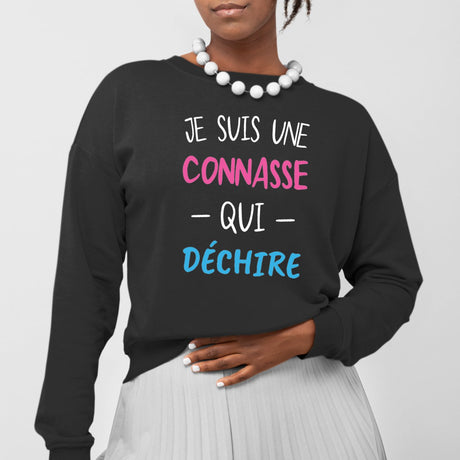 Sweat Adulte Connasse qui déchire Noir