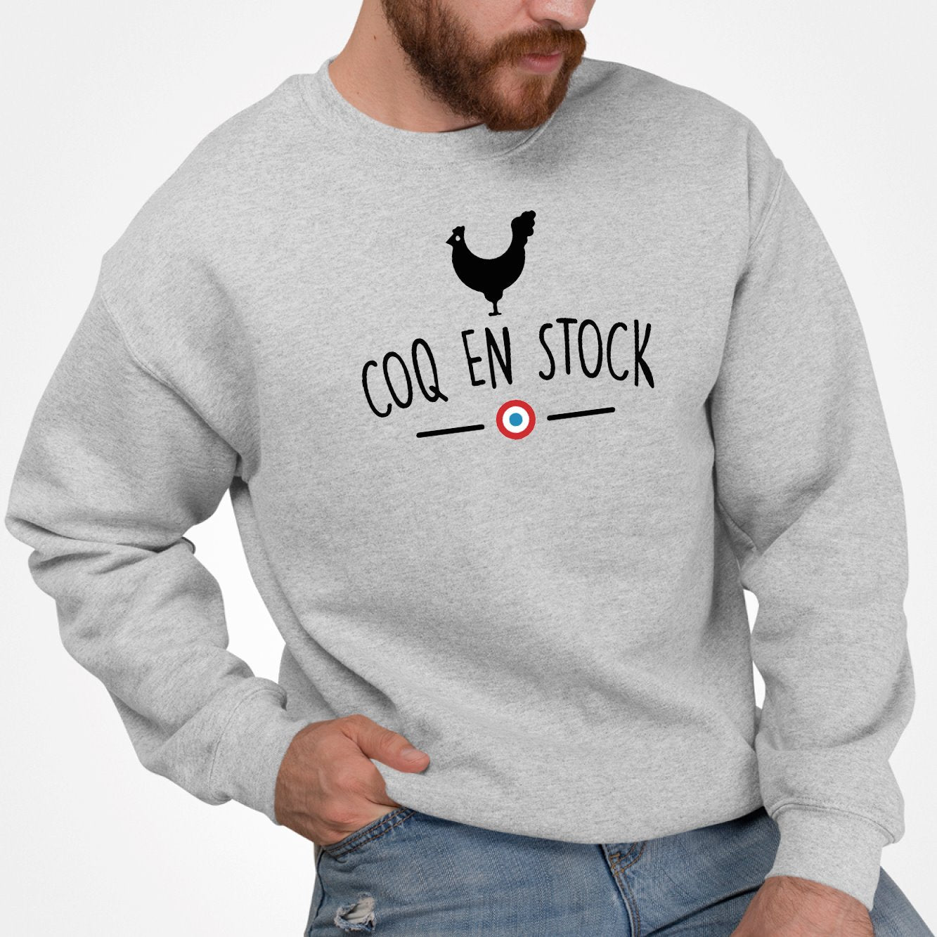 Sweat Adulte Coq en stock Gris