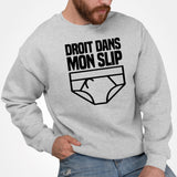 Sweat Adulte Droit dans mon slip Gris