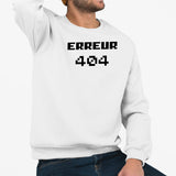 Sweat Adulte Erreur 404 Blanc