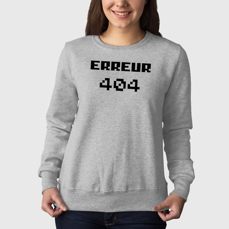 Sweat Adulte Erreur 404 Gris