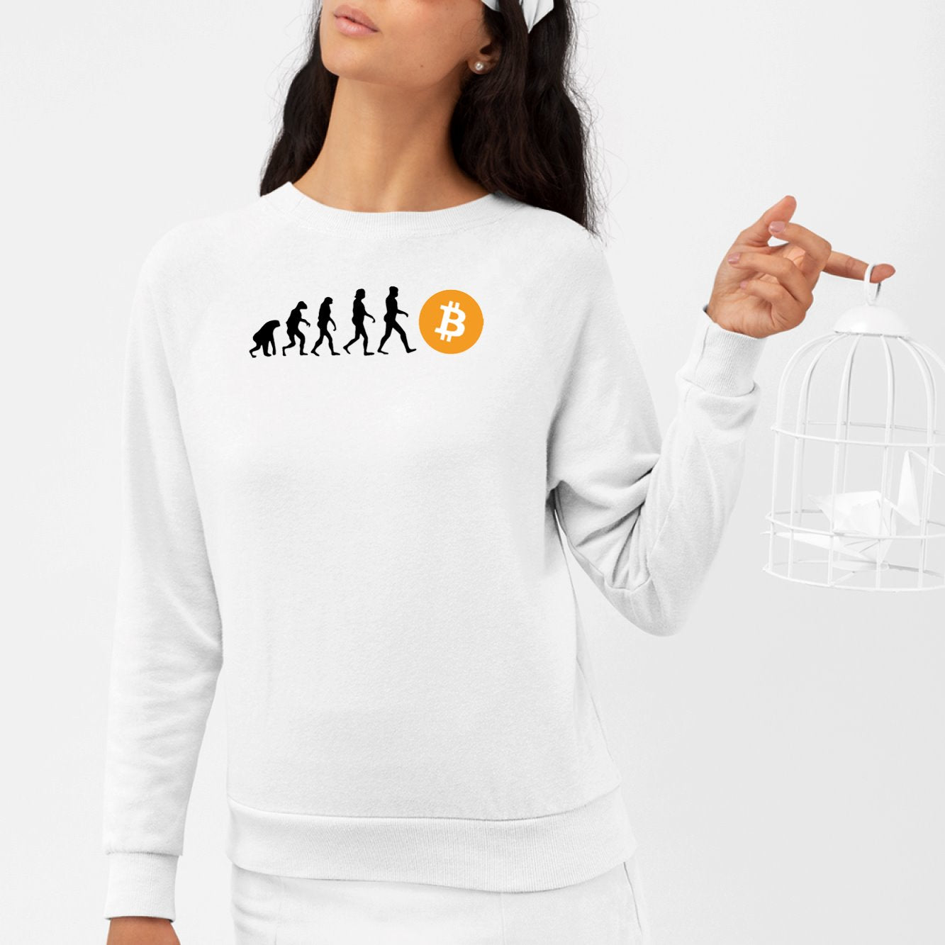 Sweat Adulte Évolution Bitcoin Blanc