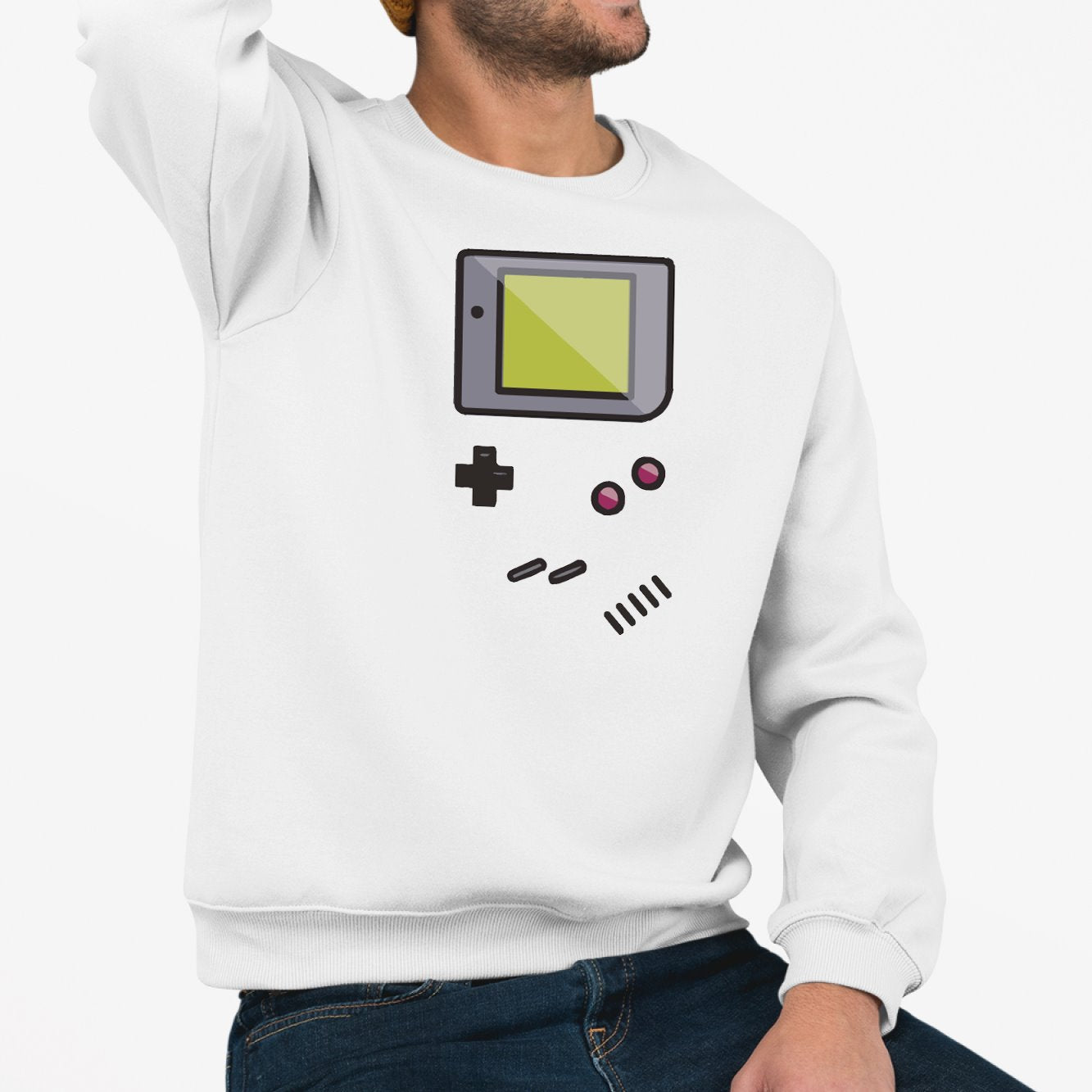 Sweat Adulte Game Boy Blanc