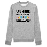 Sweat Adulte Geek level-up 