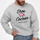 Sweat Adulte Gros cochon Gris