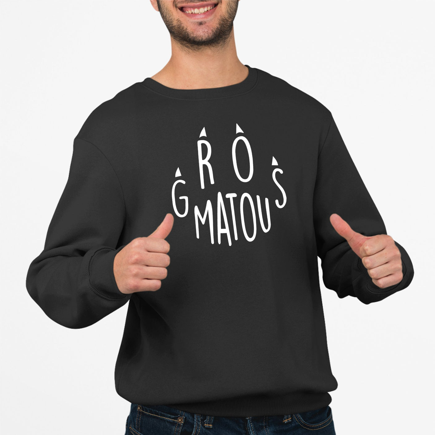 Sweat Adulte Gros matou Noir