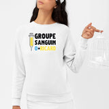 Sweat Adulte Groupe sanguin O + Ricard Blanc