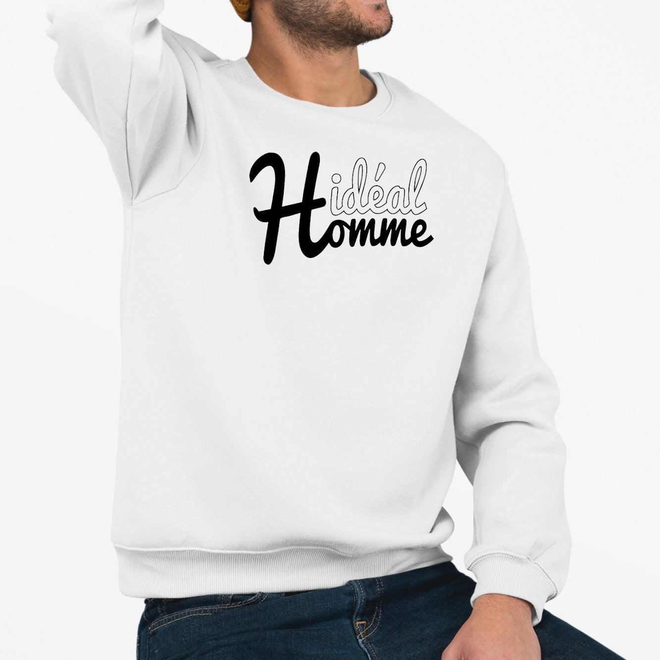 Sweat Adulte Homme idéal Blanc