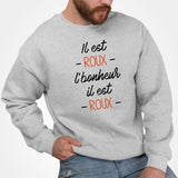 Sweat Adulte Il est roux l'bonheur Gris