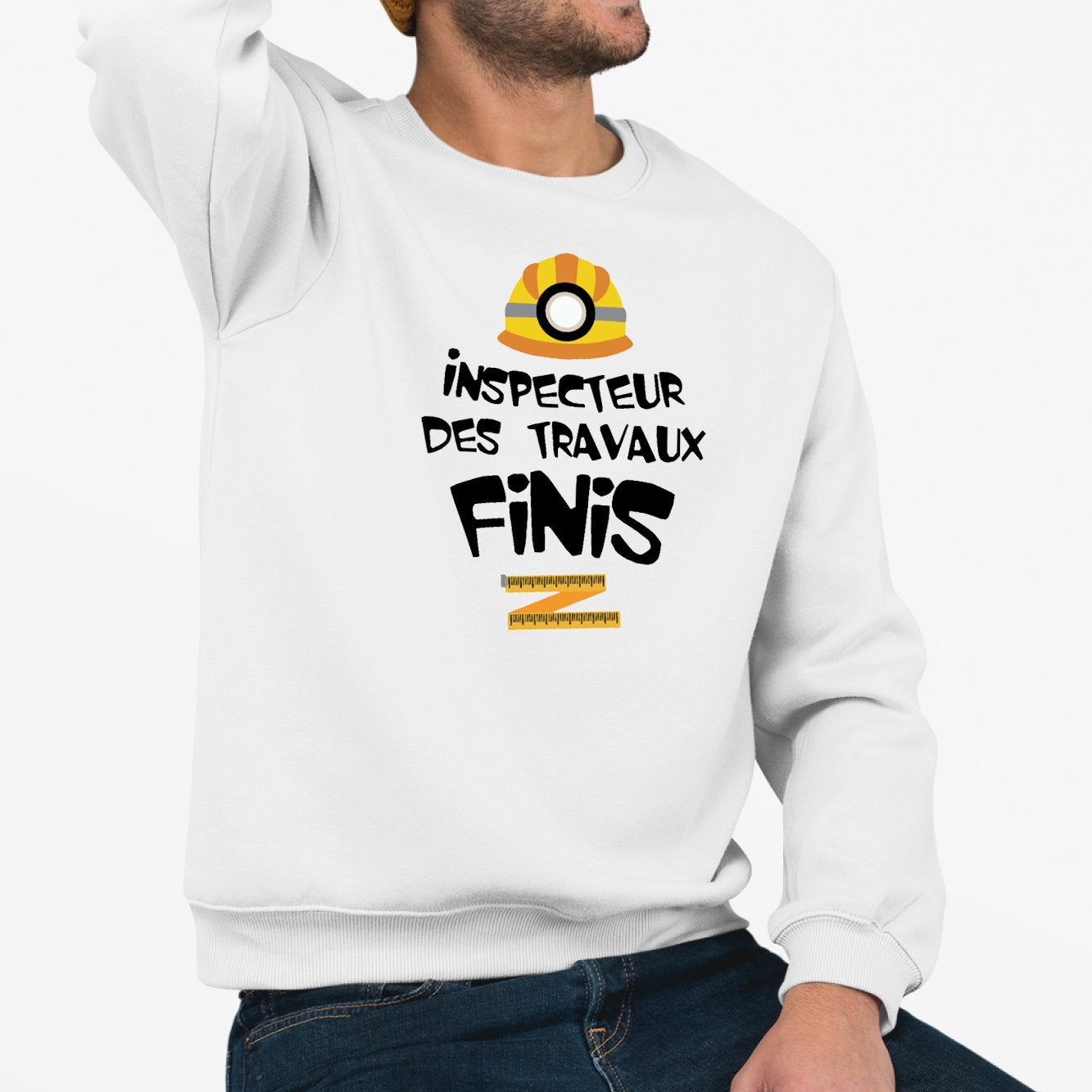 Sweat Adulte Inspecteur des travaux finis Blanc