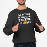 Sweat Adulte J'accepte les cookies Noir