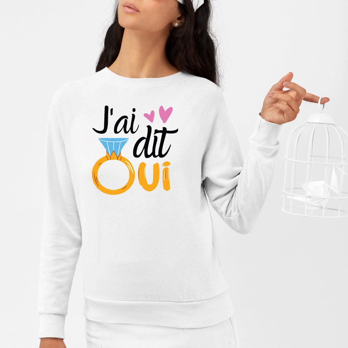 Sweat Adulte J'ai dit oui Blanc