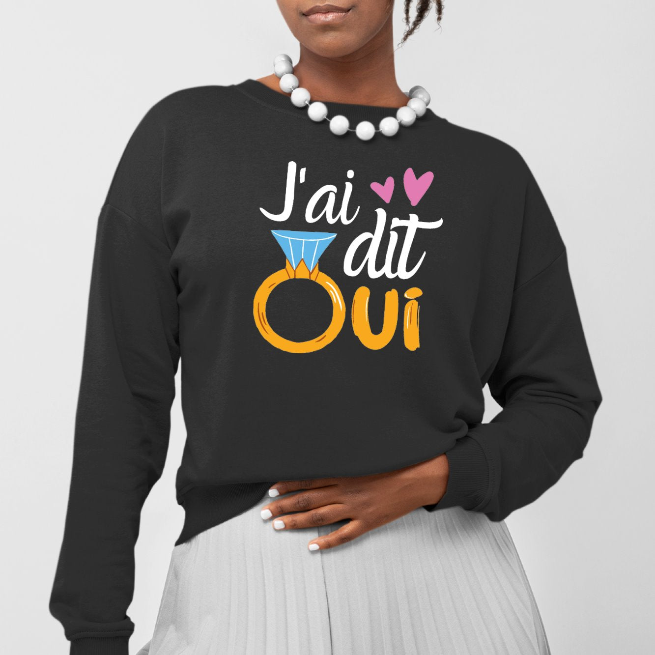 Sweat Adulte J'ai dit oui Noir