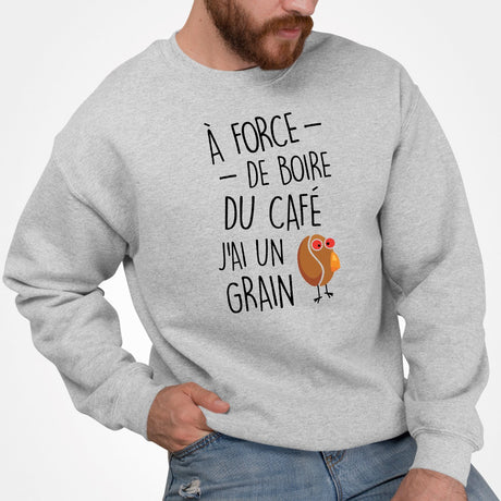 Sweat Adulte J'ai un grain de café Gris