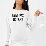 Sweat Adulte J'aime pas les gens Blanc