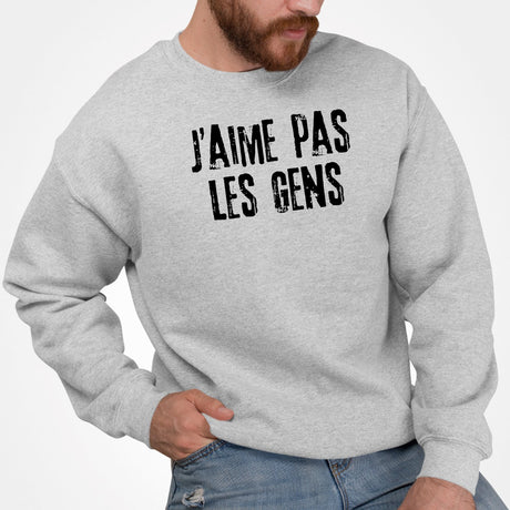 Sweat Adulte J'aime pas les gens Gris