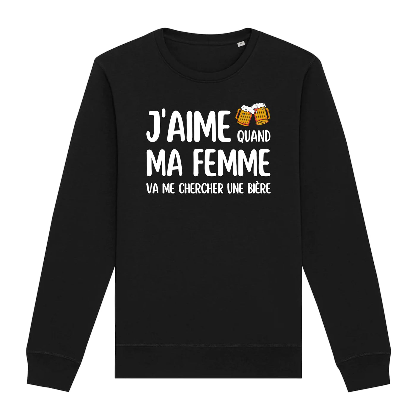 Sweat Adulte J'aime quand ma femme va me chercher une bière 