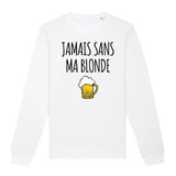 Sweat Adulte Jamais sans ma blonde 