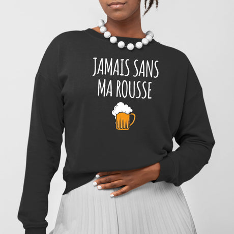 Sweat Adulte Jamais sans ma rousse Noir