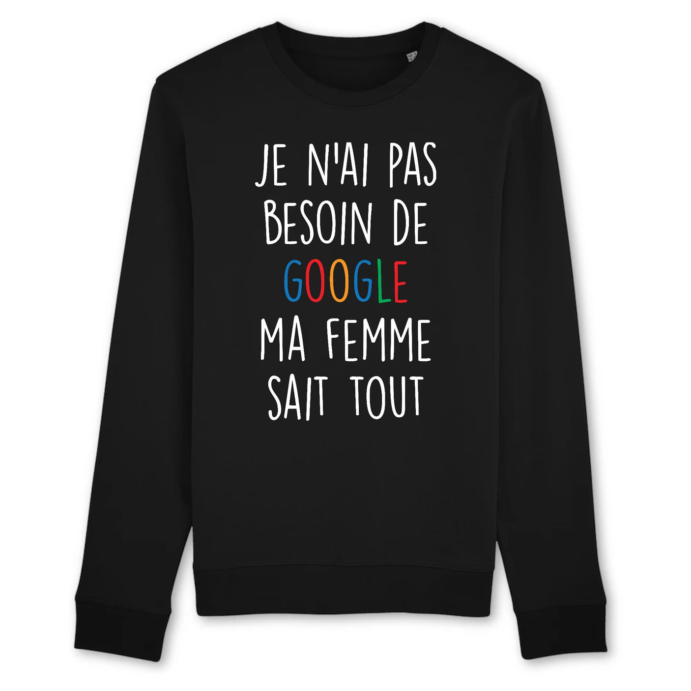 Sweat Adulte Je n'ai pas besoin de Google 