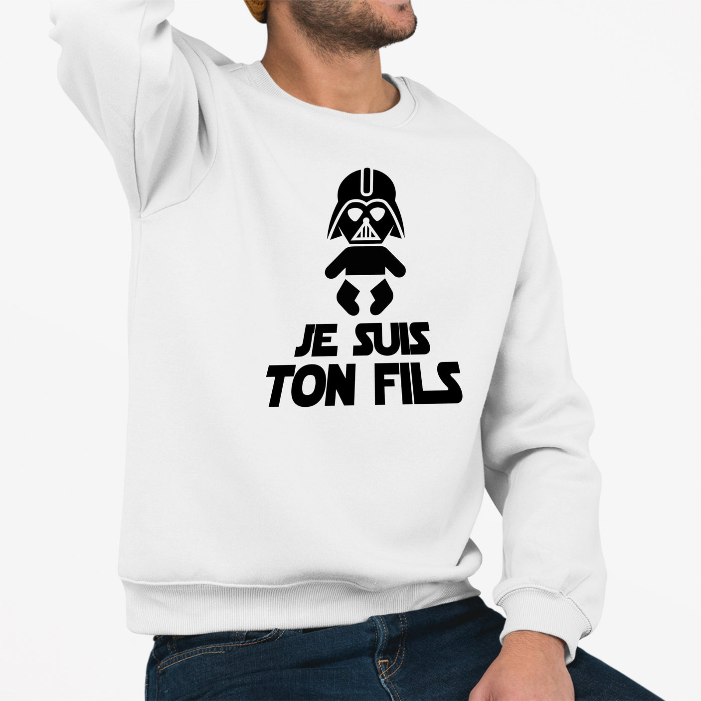 Sweat Adulte Je suis ton fils Blanc